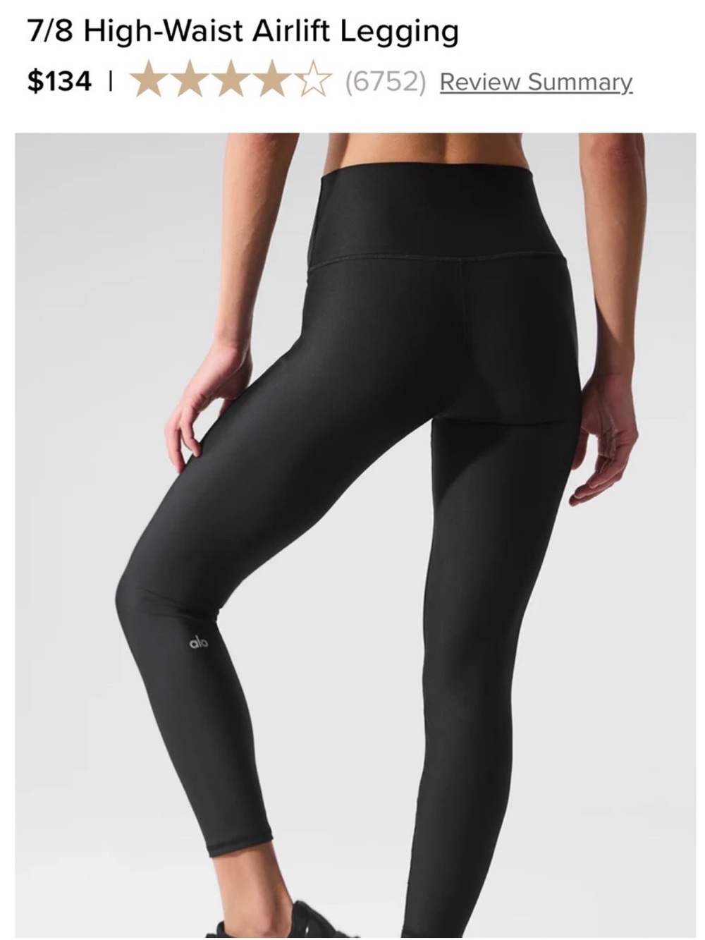 ALO Yoga High-Waist Black Airlift 7/8 Leggings